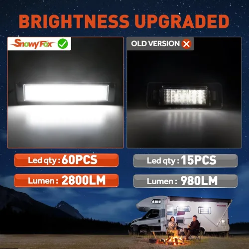 Miniatura 4 de Luz LED para porche exterior de casa rodante, impermeable, 10-30 V CC, baja corriente, accesorio de iluminación de 13 pulgadas, 90 W, 2800 lúmenes