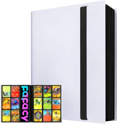 Miniatura 16 de Carpeta de tarjetas coleccionables de 9 bolsillos, carpeta de colección deportiva de alta calidad, libro de tarjetas con fundas de carga lateral
