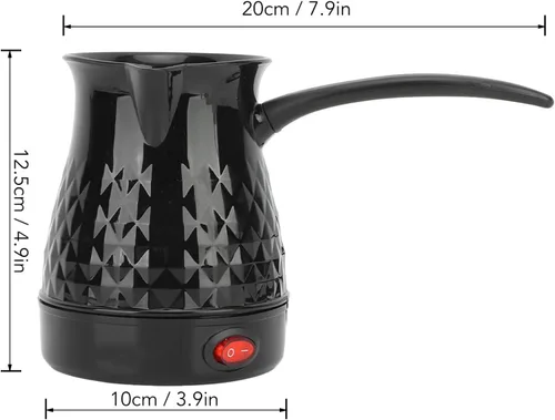 Miniatura 2 de Cafetera turca, cafetera turca eléctrica de 20.3 fl oz, máquina de café turco ABS y acero inoxidable con mango extraíble como accesorio