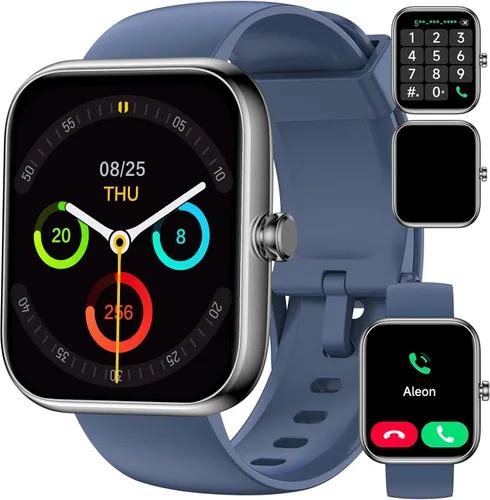 Relojes inteligentes (Alexa incorporado), rastreador de actividad física HD de 1.83 pulgadas con llamadas/mensajes Bluetooth, IP68 impermeable, 120