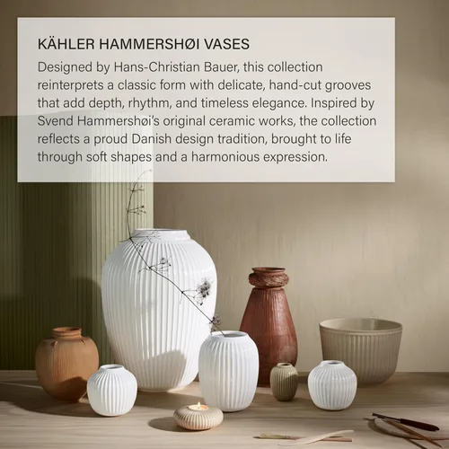 Miniatura 6 de Kahler Hammershoi - Jarrón de porcelana acanalada blanca, 4.1 pulgadas
