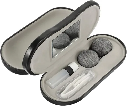 Miniatura 11 de Healifty Estuche para lentes de contacto y estuche para gafas, funda doble 2 en 1, con removedor de pinzas de espejo, caja de almacenamiento