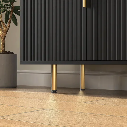 Miniatura 7 de Bellemave Armario de buffet moderno de 56.69 pulgadas con almacenamiento, aparador acanalado con estantes ajustables, soporte de TV grande