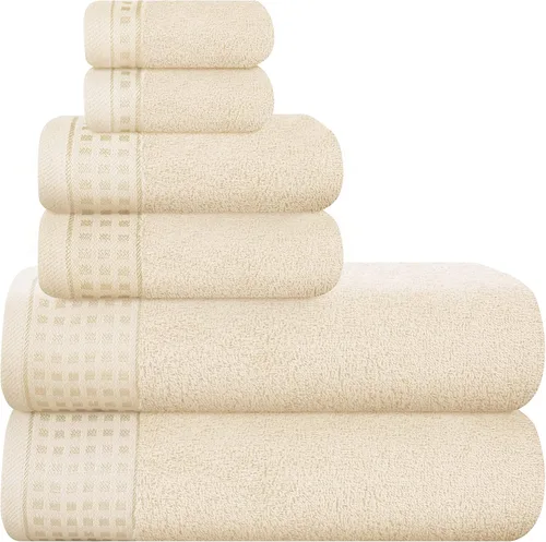 Miniatura 102 de GLAMBURG Juego de 2 toallas de baño de gran tamaño 100% algodón, 28 x 55 pulgadas, ultra suaves, altamente absorbentes, compactas, de secado rápido