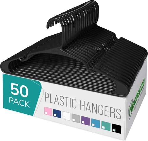 Miniatura 9 de NEATERIZE Ganchos para Colgar Ropa 50 Pack Azul - Ganchos de Plástico - Percheros de Ropa