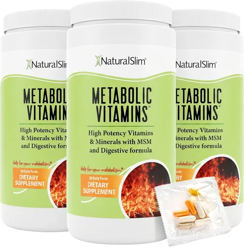 Miniatura 9 de NaturalSlim Vitaminas metabólicas, multivitamínico para mujeres y hombres, apoya la energía, el metabolismo y la absorción de nutrientes con enzimas