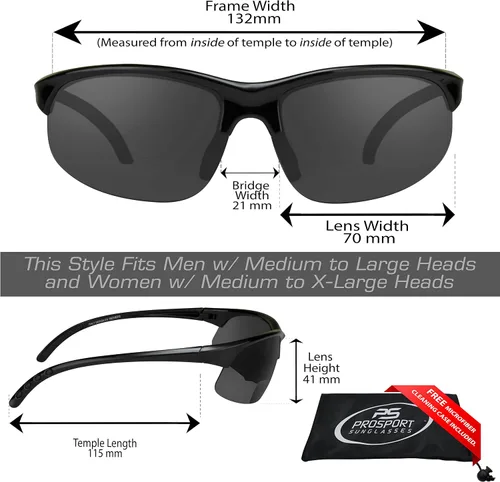 Miniatura 2 de proSPORT BIFOCAL - Lentes de sol tintados para hombre y mujer, alta definición, amarillo ámbar ahumado, +1.50 +1.75 +2.00 +2.25 +2.50 +3.00, Combo