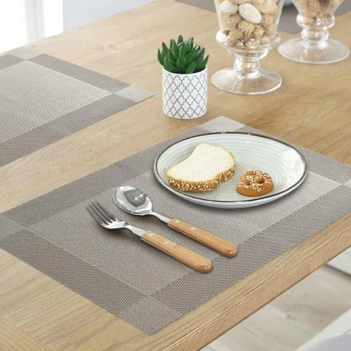 Miniatura 4 de homEdge Mantel individual, 6 manteles individuales de PVC antideslizantes resistentes al calor, manteles individuales de vinilo lavables