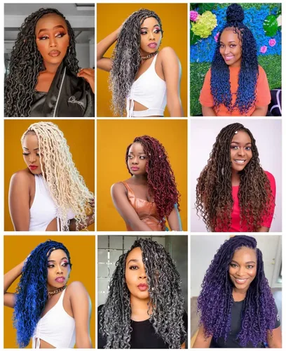 Miniatura 6 de River Locs Cabello de Crochet para Mujeres Negras - Boho Goddess Locs Grochet Hair, Boho Hippie Loc (18" 6 Paquetes T1B/púrpura#)