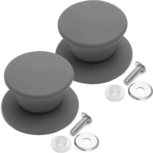 Repuesto universal de mango para tapa de sartén, paquete de dos asas de silicona resistentes al calor y antideslizantes para ollas (paquete de dos,