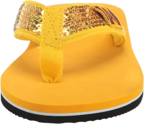 Miniatura 2 de FOCO Womens NFL Team Logo Sequin Strap Sandals Flip Flops