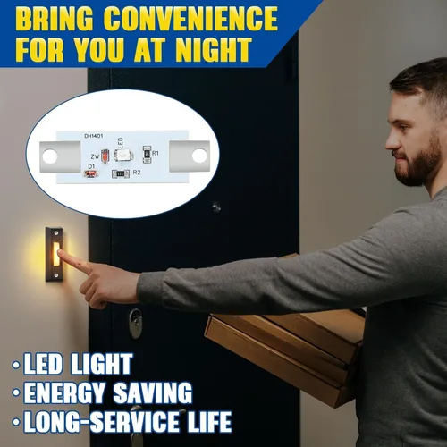 Miniatura 6 de Saillong 2 botones de timbre iluminados, botones de timbre de puerta con cable, timbre de puerta LED, interruptor de apertura de puerta montado