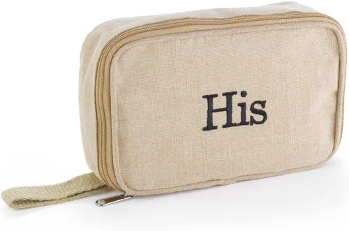 Miniatura 4 de Hortense B. Hewitt Accesorios de boda forrado yute natural bolsa de cosméticos, 10 x 7 pulgadas, suya