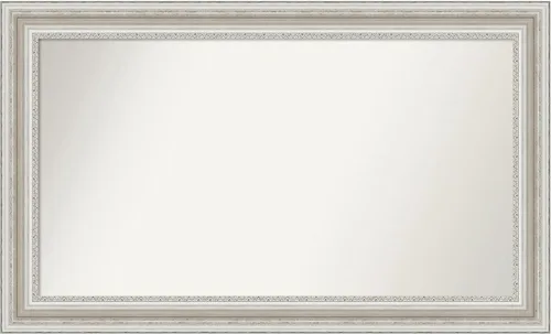 Miniatura 124 de Amanti Art Espejo de baño plateado para sobre el fregadero, 26 x 26 pulgadas, espejo cuadrado de plata antigua, marco de madera tradicional mediano