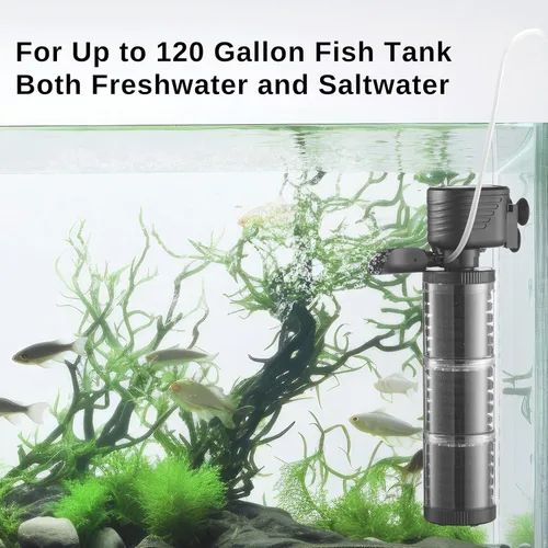 Miniatura 2 de SainSmart XpertMatic - Filtro de acuario para tanque de 70 a 120 galones, filtro interno para tanque de peces con bomba de agua, filtro de esponja