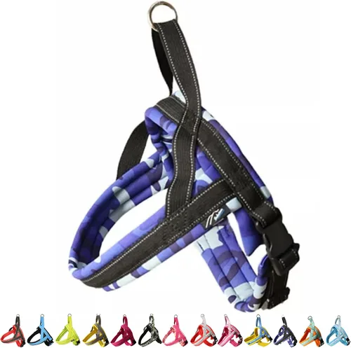 Miniatura 7 de Hakusan - Arnés tipo camuflaje para perro, seguro, sin asfixia, difícil de desconectar, gran ajuste, fácil de poner y quitar, ajustable, reflector
