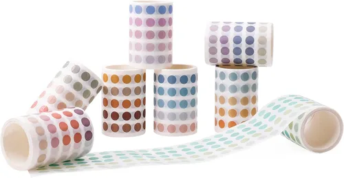 Pegatinas de puntos Washi, pegatinas circulares translúcidas pequeñas de 8mm, etiquetas de codificación de color redondas pequeñas para diarios,