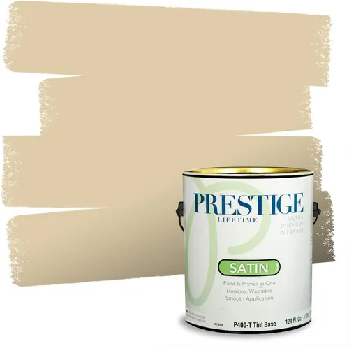 Miniatura 224 de PRESTIGE Paints Exterior Paint and Primer In One, 1-Gallon, Satin, Comparable Match of Benjamin Moore* Royal Linen* 931BM-PCM