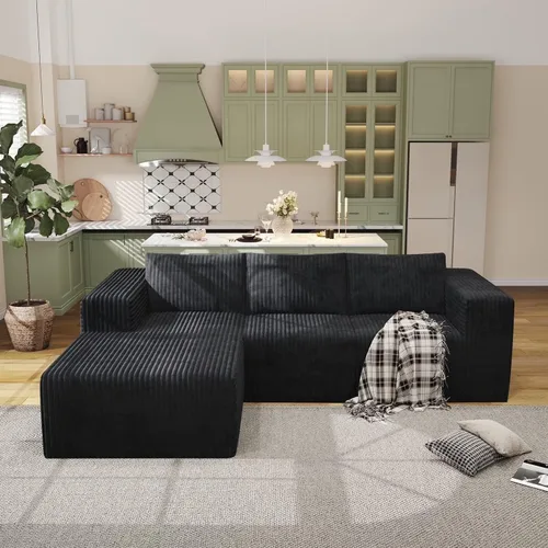 Miniatura 14 de Sofás modulares de pana otomana de 28.74 pulgadas para sala de estar, taburetes de sofá sin hueso, no requiere montaje, sofá profundo en una caja