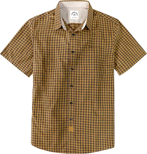 Miniatura 31 de Dubinik® Camisas de manga corta con botones para hombre, 100% algodón, a cuadros, camisas casuales con bolsillo