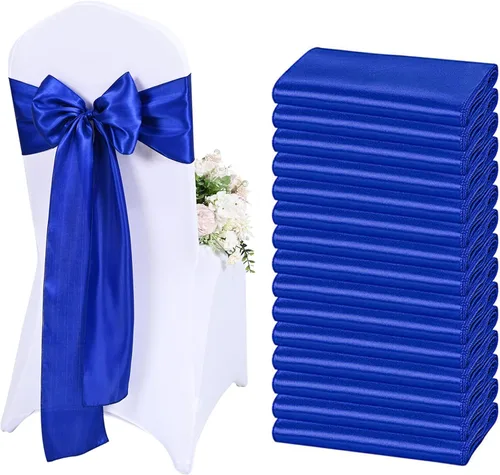 Miniatura 17 de 60 bandas de satén para silla, color burdeos, para fiestas, hoteles, bodas, recepciones, restaurantes y decoración de eventos (7 x 108 pulgadas)
