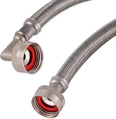 Miniatura 9 de Eastman 41065 manguera para lavadora de acero inoxidable con codo de 90 grados, 3/4 pulgadas X 3/4 pulgadas, 1 par