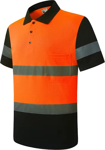 Miniatura 7 de Camisa de seguridad para hombre, camiseta reflectante de alta visibilidad, de secado rápido, transpirable, suave