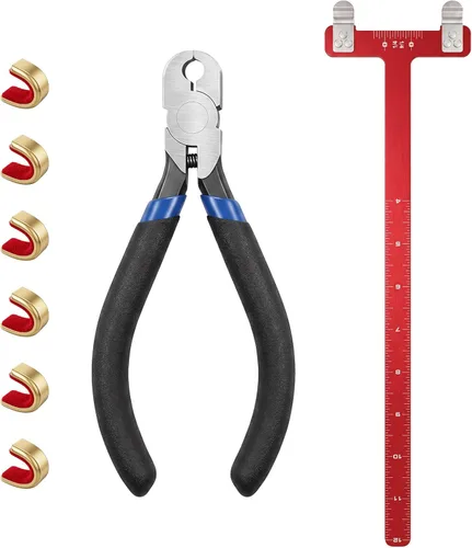 Miniatura 8 de Zonon Alicates para Puntos de Encoque de Cuerda de Arco, Juego de Cuerdas de Encoque, Regla Cuadrada de Arco en Forma de T, Alicates con Hebilla