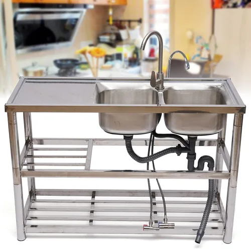 CNCEST Fregadero de restaurante comercial, fregadero de cocina independiente de acero inoxidable, fregaderos de cocina con colador, fregadero de