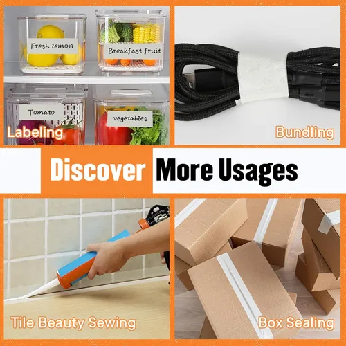 Miniatura 7 de Cinta adhesiva de 0.94 pulgadas de ancho, fina cinta blanca para pintores, cinta adhesiva beige a granel para pintar el hogar, oficina, escuela