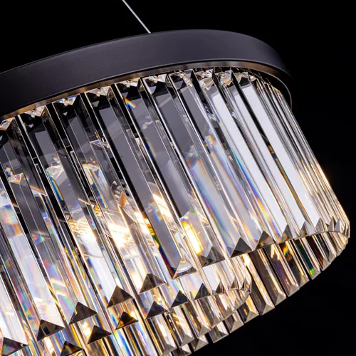 Miniatura 9 de Wellmet Lámpara de araña moderna de cristal para comedor, 6 luces negras de granja, lámpara colgante de cristal estilo granja, lámpara de techo