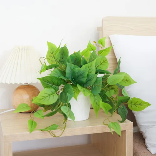 Miniatura 7 de CEWOR Plantas Artificiales Pothos Falso con Maceta de Plástico Planta Artificial en Maceta para Hogar Oficina Dormitorio Decoración
