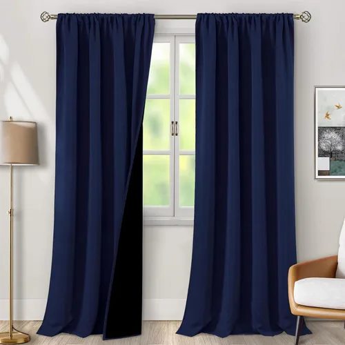Miniatura 108 de BGment - Cortinas opacas para sala de estar de 63 pulgadas de largo, juego de 2 paneles, cortinas para oscurecer toda la habitación, cortinas
