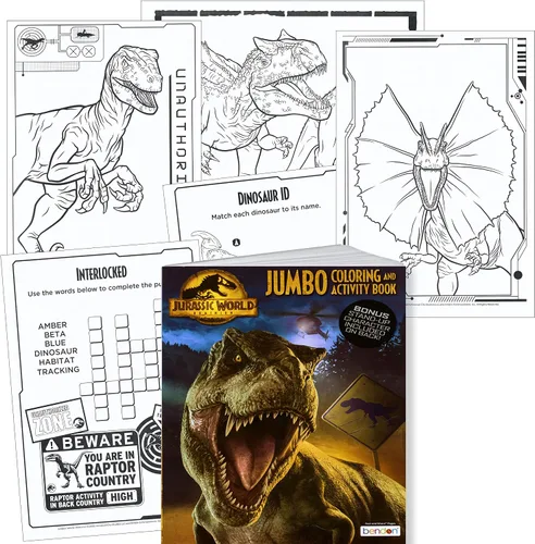 Miniatura 9 de Libro para colorear y actividades Jumbo de Jurassic World - 64 páginas