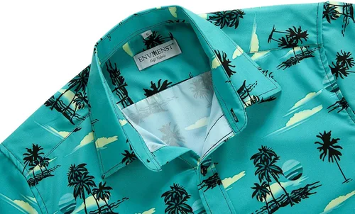 Miniatura 4 de ENVMENST Hawaiian Shirt for Men Short Sleeve Beach Printed Summer Button Down Aloha Shirt(S-3XL)
