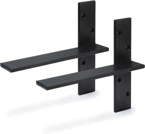 Soporte de encimera colgante gratuito de 8 pulgadas de largo x 2.5 pulgadas de ancho, paquete de 2 soportes de estante de pared flotante oculto de