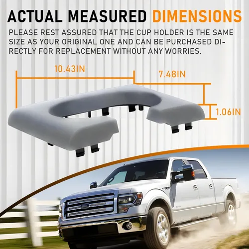 Miniatura 6 de Almohadilla de repuesto para portavasos de consola central compatible con Ford F-150 2004-2014 Piezas de consola central, almohadilla de repuesto