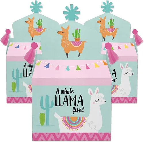 Miniatura 2 de Big Dot of Happiness Whole Llama Fun – Caja de regalo para fiestas – Fiesta de llamas, baby shower o fiesta de cumpleaños, cajas de golosinas