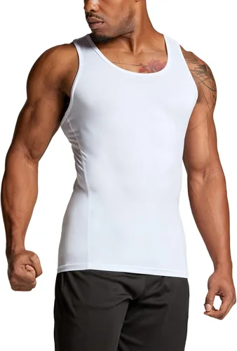 Miniatura 9 de TSLA Paquete de 1 o 3 camisetas sin mangas de compresión atlética para hombre capa base de entrenamiento para deportes frescos y secos