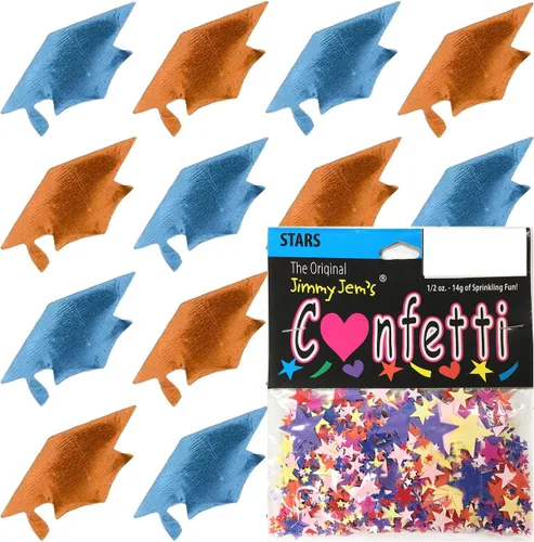 Miniatura 14 de Confetti Grad Cap Negro, Azul Marino Combo - 2 bolsas de media onza (1 oz)