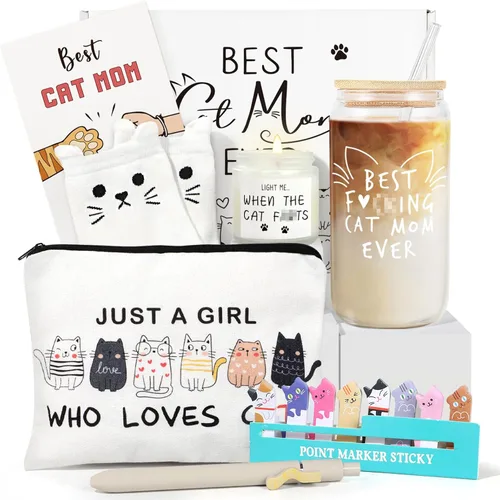 Miniatura 8 de UAREHIBY Regalos para Mamá de Gatos para Mujeres, Vaso Térmico para Vino de 20 OZ Regalo para Amantes de los Gatos, Regalo de Loca de los Gatos