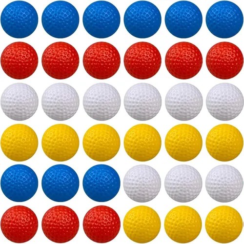 Miniatura 7 de KOFULL Pelotas de golf de plástico, paquete de 24/50/100 pelotas de golf falsas de plástico hueco, para entrenamiento en interiores y exteriores