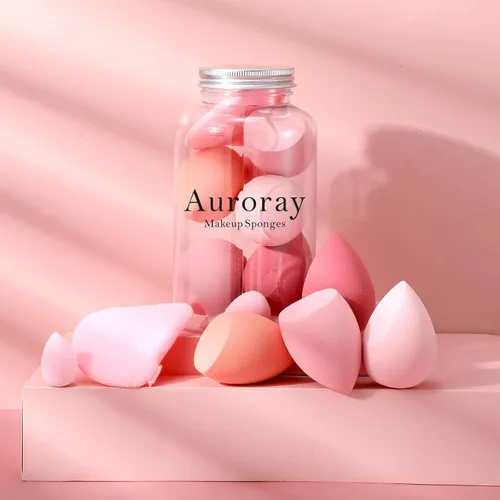 Miniatura 2 de Juego de 14 esponjas de maquillaje, esponjas mezcladoras de belleza con 4 borlas de polvo y 4 mini esponjas de maquillaje para el Día de San Rosa