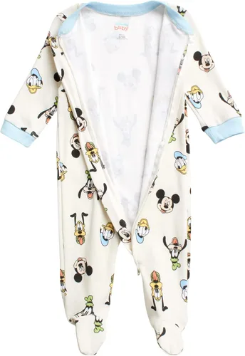 Miniatura 4 de Disney Mameluco de Mickey Mouse para bebé, paquete de 2 mamelucos con pies para dormir y jugar (0-9 meses)