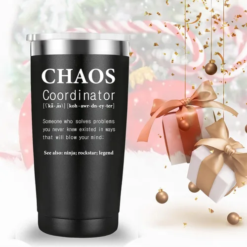 Miniatura 5 de Mamihlap Chaos Coordinator - Taza de viaje para compañeros de trabajo, regalos de coordinador del caos. Divertidos regalos inspiradores