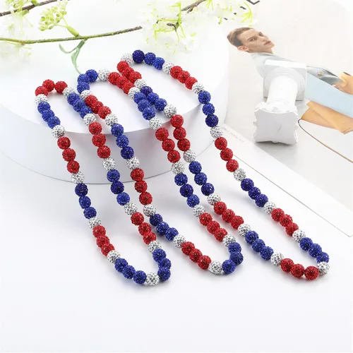 Miniatura 5 de Collar de Cadena de Béisbol con Perlas para Hombres, Regalos de Collar de Béisbol de la Colección Bling Ice para Niños, Collar de Accesorios