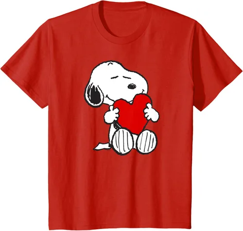 Miniatura 3 de Peanuts Camiseta de San Valentín Snoopy Hugging Heart, Negro