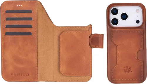 Miniatura 180 de Venito Florence - Funda de piel compatible con Samsung Galaxy S9, extra segura con bloqueo RFID, cartera desmontable para teléfono (gris decolorado)