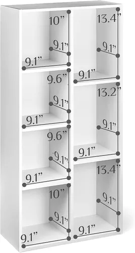 Miniatura 5 de Amazon Basics Estantería organizadora de 7 cubos, almacenamiento para el hogar y la oficina, 9.25 pulgadas de profundidad x 19.49 pulgadas de ancho