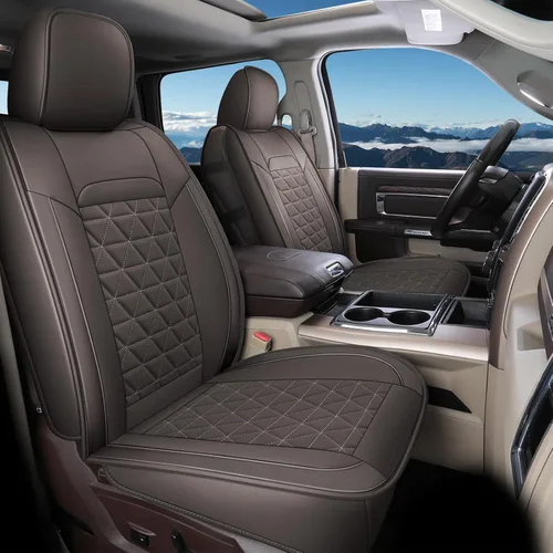 Miniatura 17 de Coverado Fundas de asiento delantero, fundas impermeables para asiento delantero de automóvil para camión compatibles con Dodge Ram 1500 2500 3500